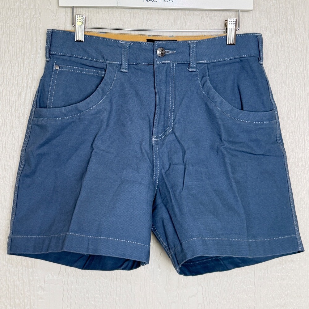 Noble Outfitters Womens Blue Canvas Work Shorts Size 8 Utility Outdoor Cotton